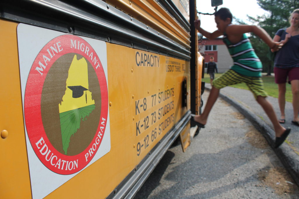 The Blueberry Harvest School was established to teach kids whose parents are busy bringing in Maine’s $75 million wild blueberry harvest. (Jennifer Mitchel/MPBN)