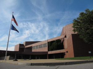 Hillsborough County House of Corrections, known as the Valley Street jail, is located in downtown Manchester. Credit: Emily Corwin/ NHPR