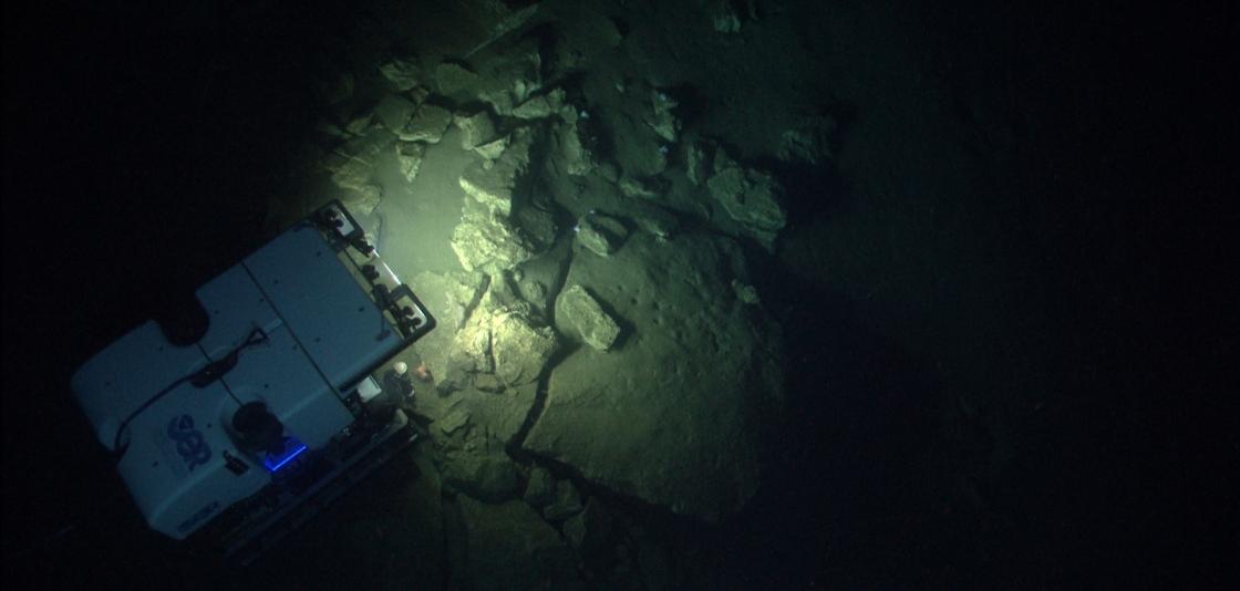 A NOAA ship investigates underwater canyons. Credit NOAA