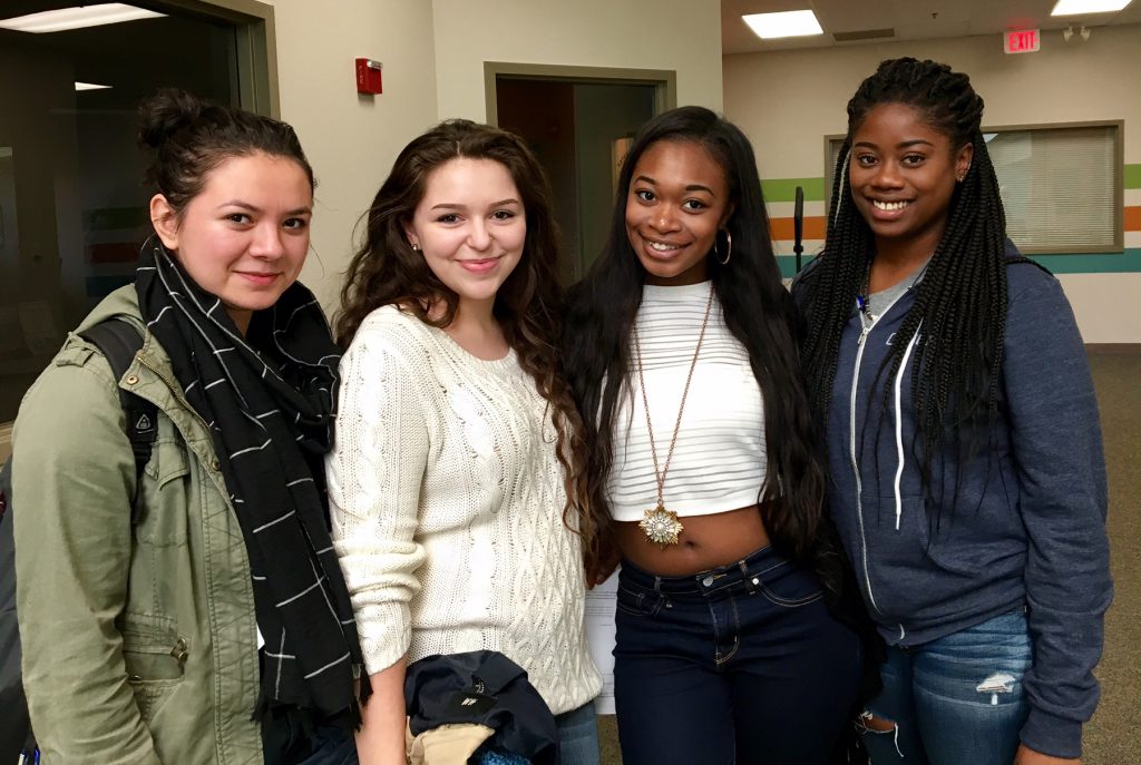 First time voters at the polls in Manchester, New Hampshire (Credit: Shannon Dooling/ WBUR)