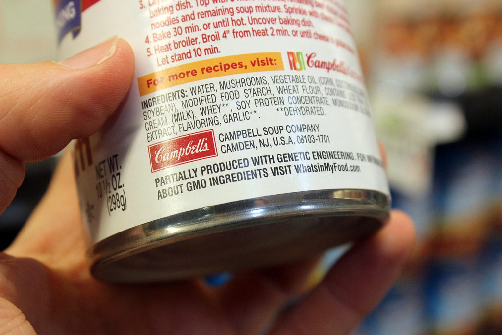 Campbell's says it wants to be transparent about the GMO ingredients used in its foods, regardless of legal requirements. (Credit: Kathleen Masterson/ VPR)