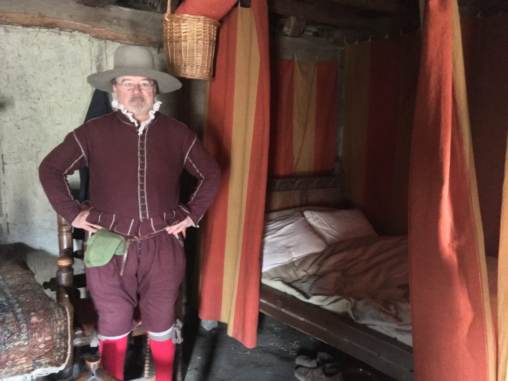 Buddy Tripp, a Myles Standish reenactor at Plimoth Plantation in Plymouth, Massachusetts. (Credit: Annie Sinsabaugh/ Transom Story Workshop)