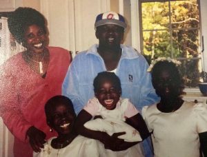 Top row (L) Ageth Okeny (R) Haitham Bol; Bottom row L-R: Sagda Bol, Magda Bol and Atka Bol. Courtesy the Okeny Family