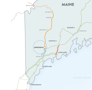 Map of the New England Clean Energy Connects line.