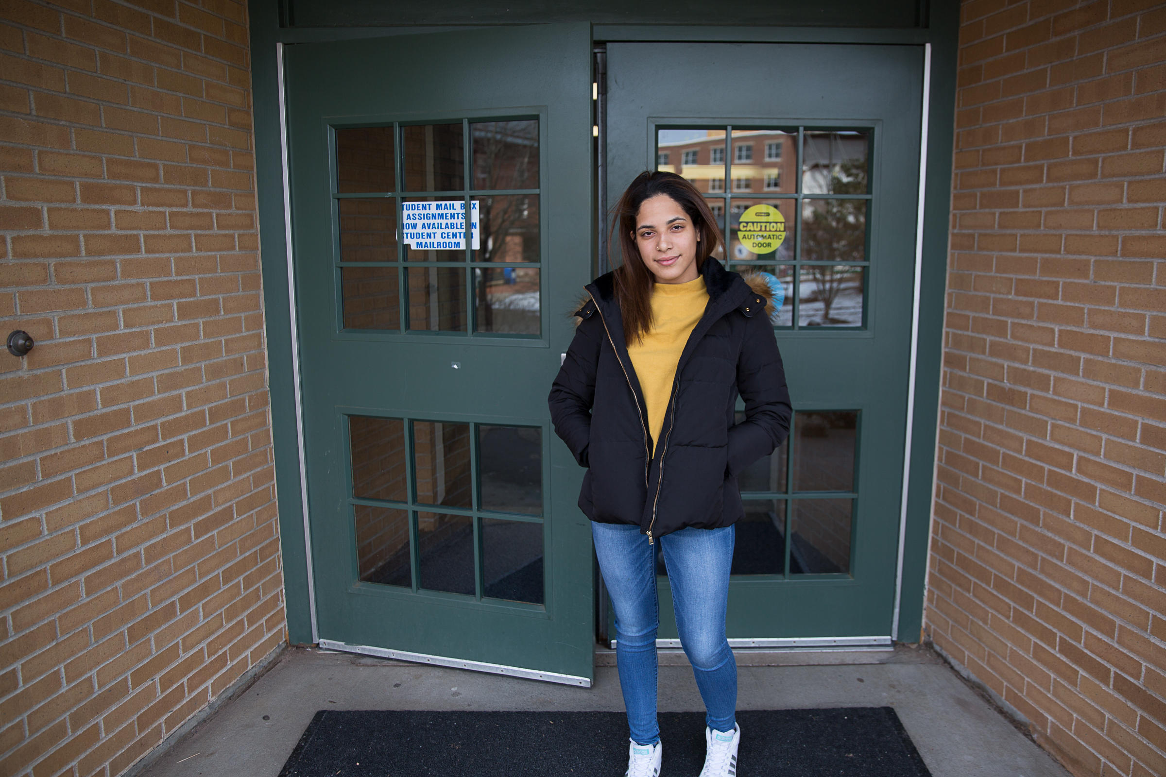 Marivelisse Acosta is from San Juan, Puerto Rico. She's now studying communications at CCSU in New Britain, Connecticut. Photo by Ryan Caron King for Connecticut Public Radio