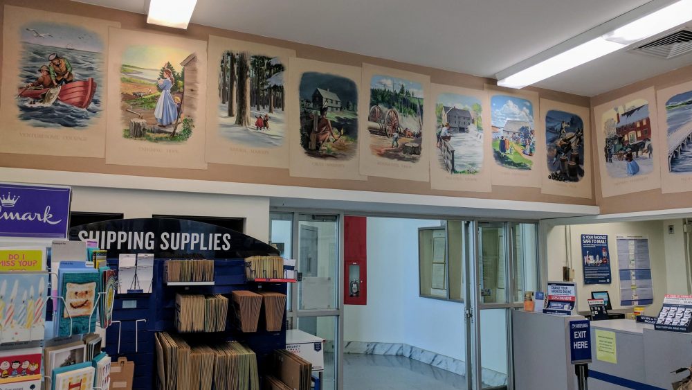 Inside the Durham post office. Photo by Jason Moon for NHPR