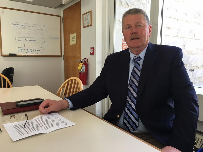 Sheldon dairy farmer Bill Rowell was in the Statehouse recently working against a provision that would allow the public to sue farmers over environmental violations. Photo by John Dillon for VPR