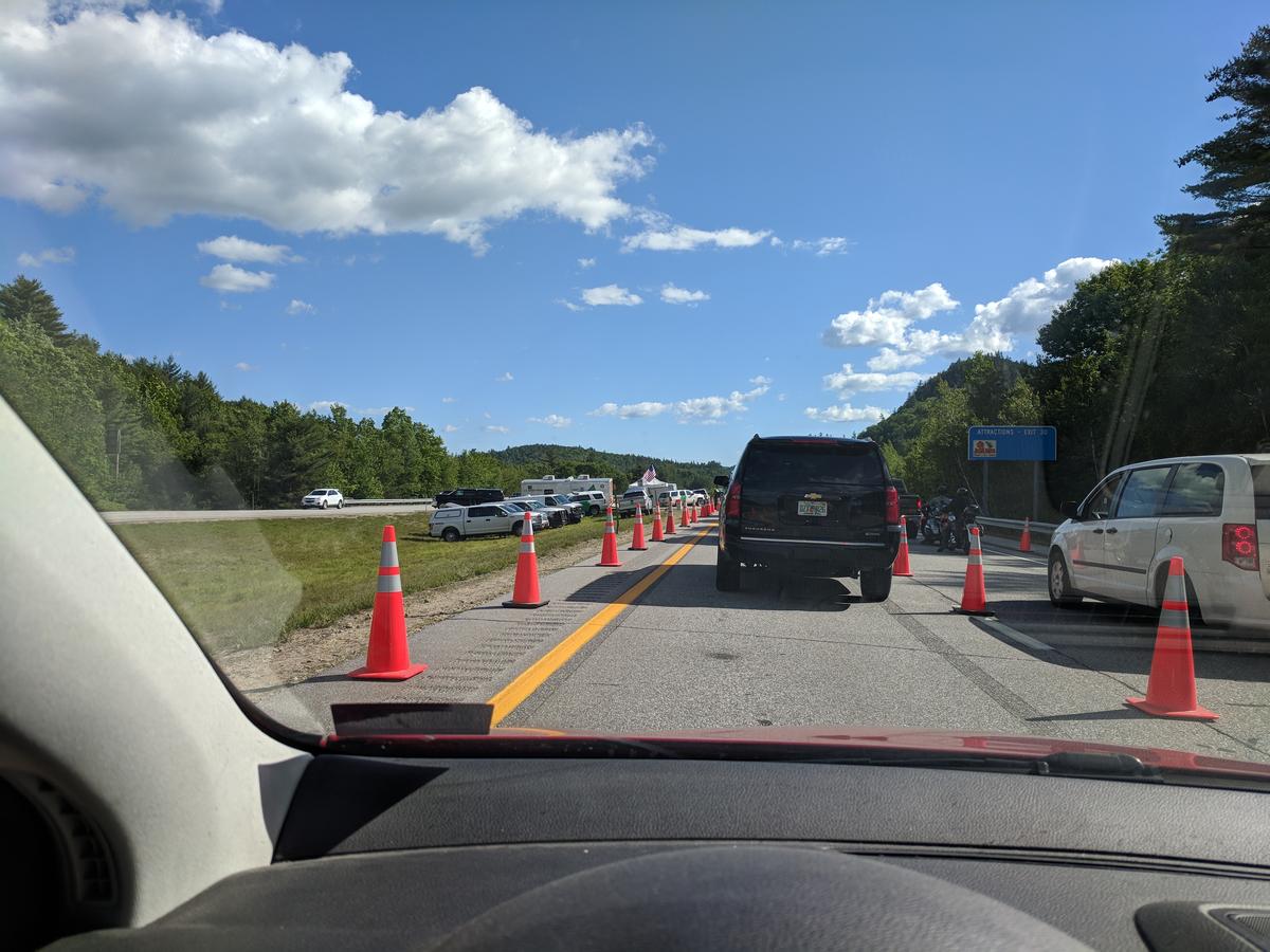 June 15, 2018 Border Patrol Checkpoint on I-93 in New Hampshire. Photo by Jason Moon for NHPR