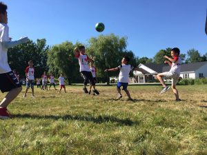 Students at Busche Academy enjoy recess on their campus in Chester, N.H. Photo by Todd Bookman for NHPR