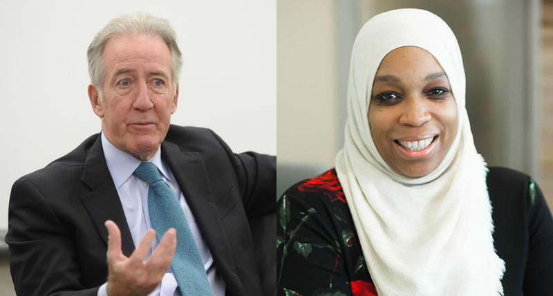 Congressman Richard Neal, at left, and attorney Tahirah Amatul-Wadud. Photos by Dave Roback and Joyce Skowyra for The Republican, Masslive.com, Courtesy of NEPR