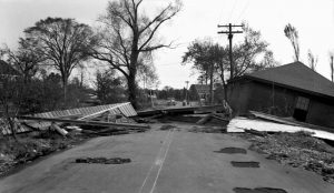 Central Bridge washout. Photo courtesy of the Rhode Island State Archives