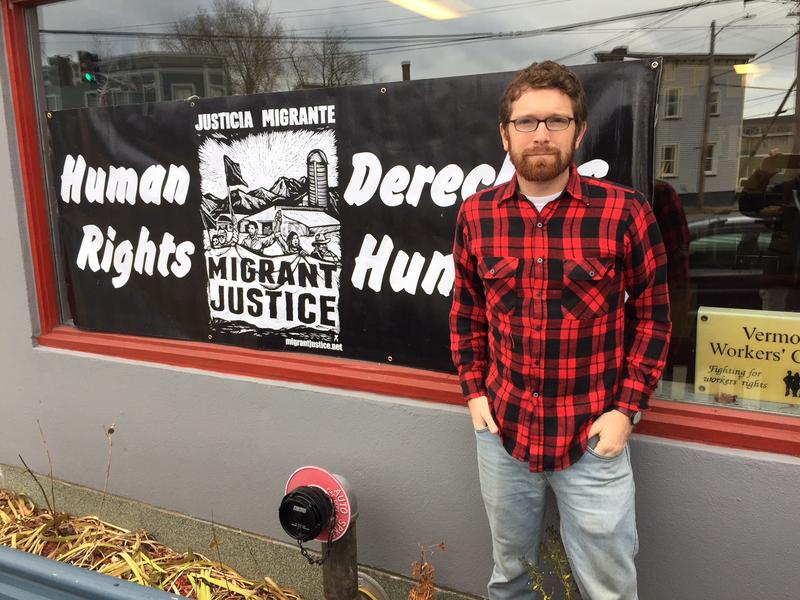 Will Lambek of Migrant Justice says a state police call to immigration agents after the arrest of a farmworker runs counter to the state's fair and impartial policing policy. Photo by John Dillon for VPR