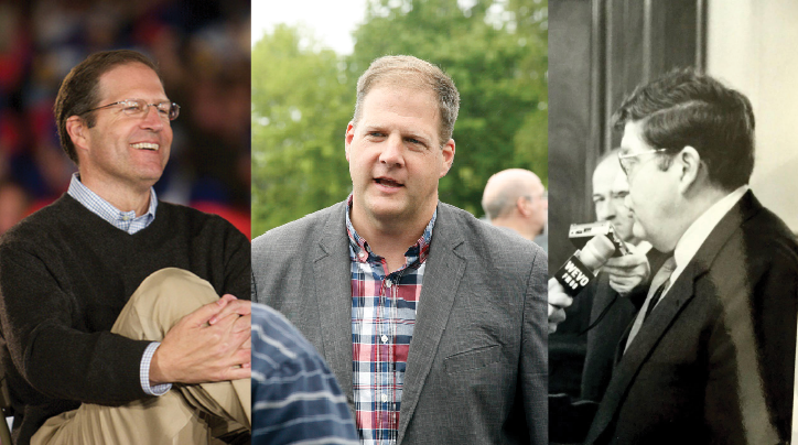 Former Sen. John E. Sununu and New Hampshire Governor Chris Sununu have followed the political footsteps of their father, former Gov. John H. Sununu. Photo by Casey McDermott for NHPR