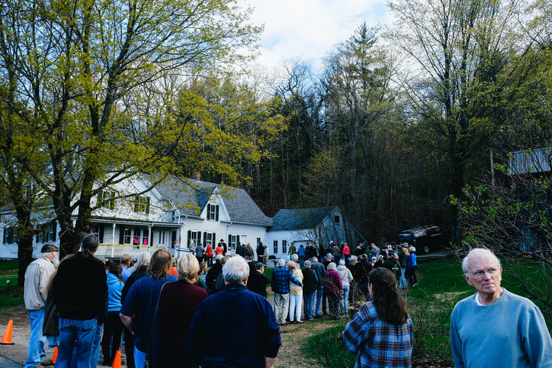 An estate sale at Hall's former home drew hundreds of people to Wilmot, New Hampshire last weekend. Photo by Britta Greene for New Hampshire Public Radio