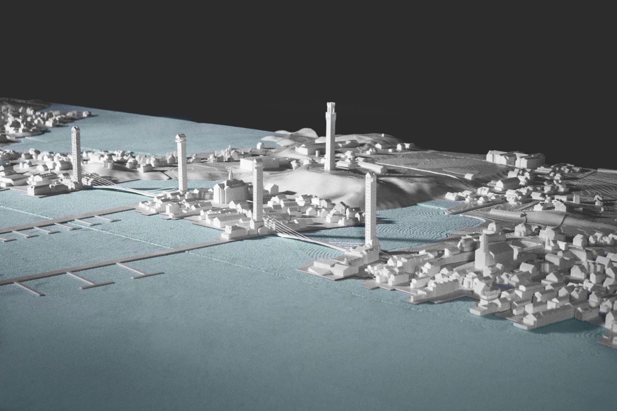 Architecture student Ian Miley's designs for a future Provincetown, Massachusetts. Courtesy of Adam Sherman