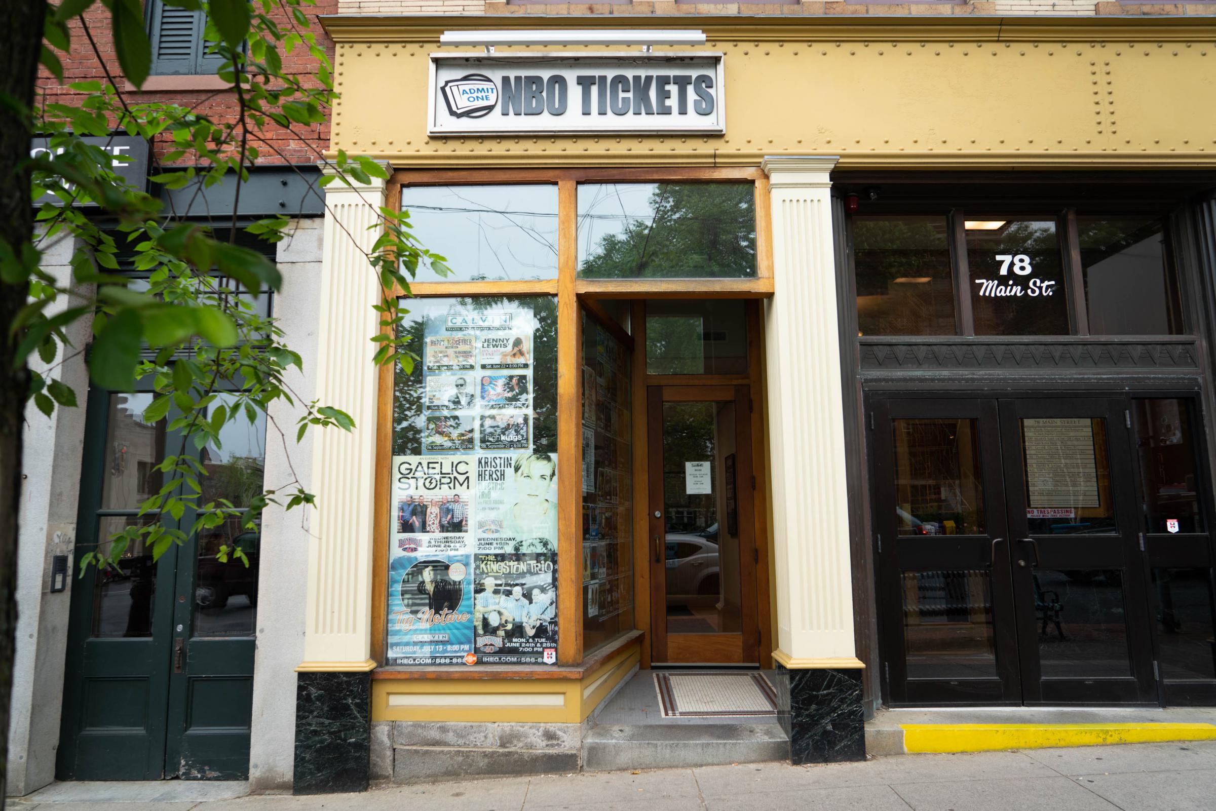 The Northampton Box Office is Iron Horse Entertainment Group's ticketing headquarters. It's just off the main intersection in downtown Northampton, Massachusetts. Photo by Ellery Berenger for NEPR