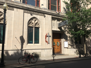 Mathewson Street United Methodist Church in downtown Providence. Photo by Sofia Rudin for The Public's Radio