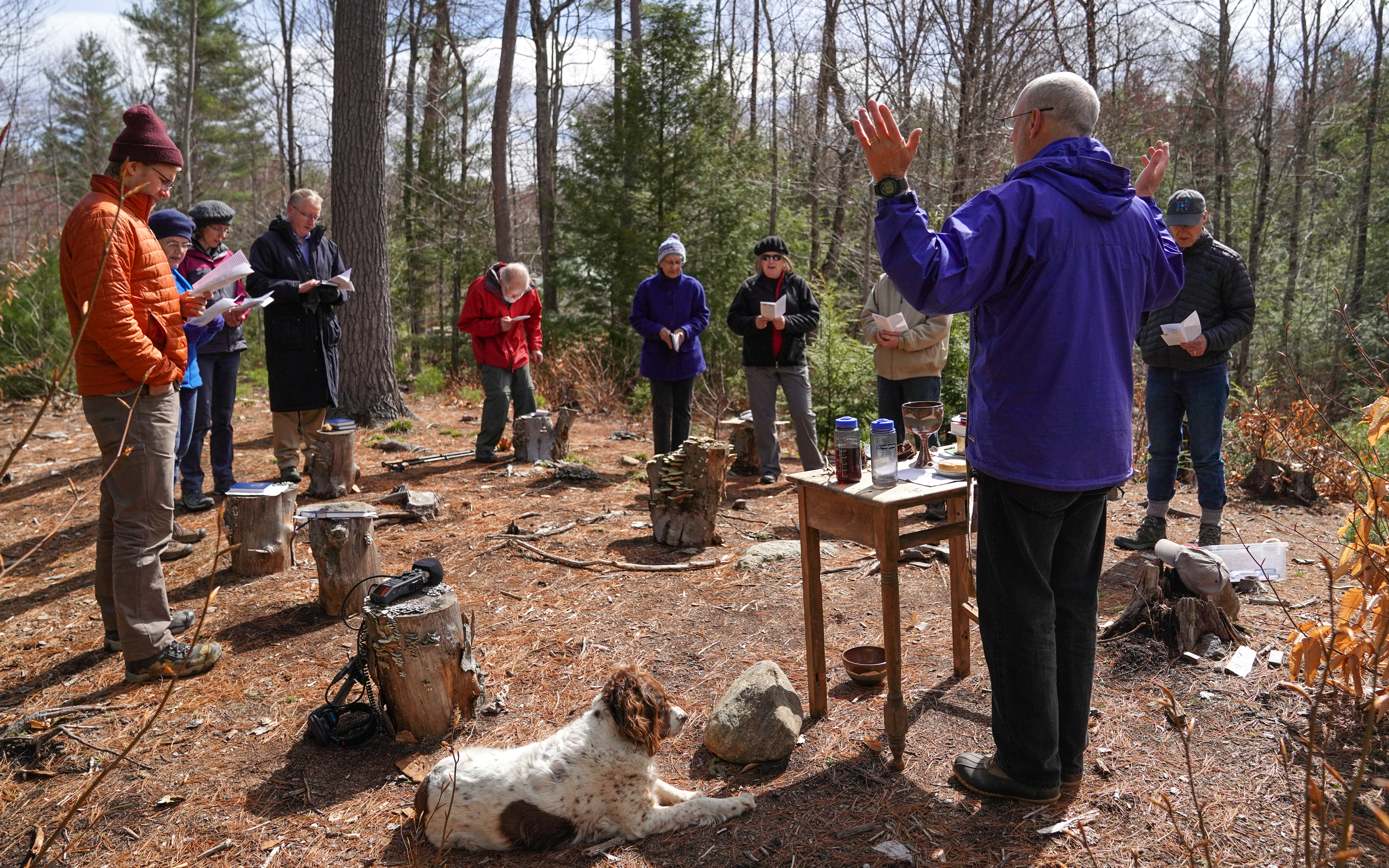 A service at the Church of the Woods in New Hampshire. Photo by James Napoli