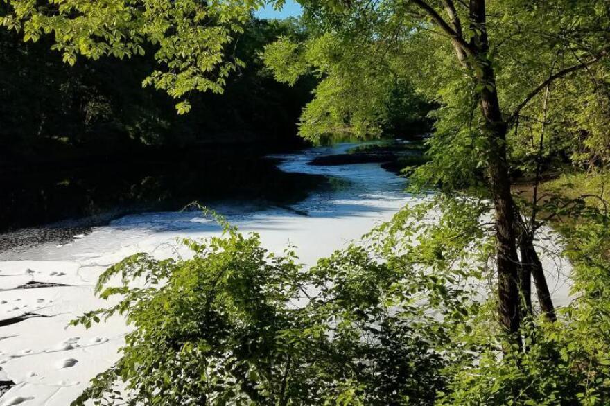 Firefighting foam containing PFAS spilled into the Farmington River in Connecticut in 2019.