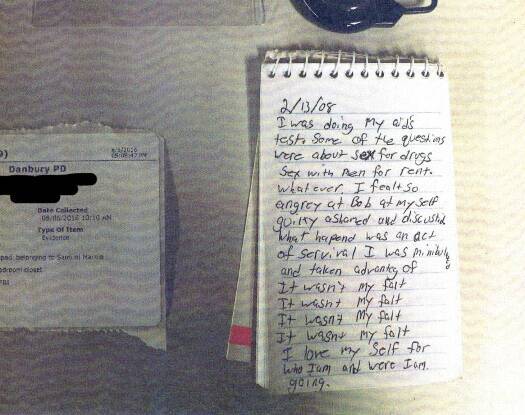 Among the items found in Robert King’s trailer was a note written years earlier by Samuel Marino. The misspellings in the note signaled to his mother that he was among the young men trafficked by King and co-conspirators. 