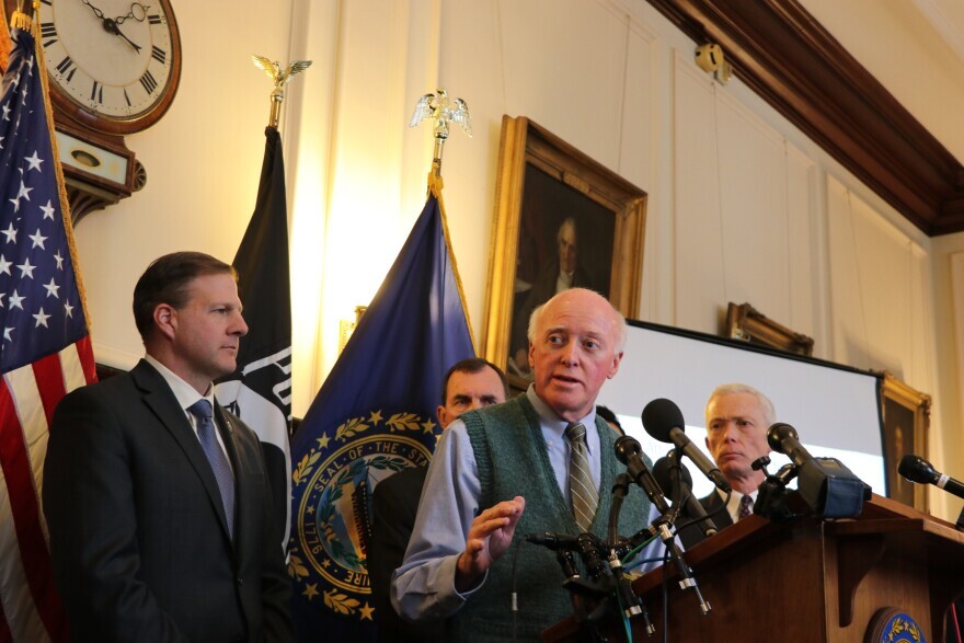 New Hampshire Secretary of State Bill Gardner answers a question during a 2020 news conference at the State House.