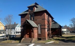 A photo of Deborah chapel, a historic Jewish chapel at the corner of Ward and Affleck St. in Hartford, Conn.