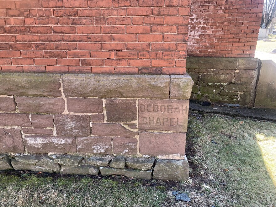 A cornerstone of the Deborah Chapel, a historic Jewish chapel in Hartford, Connecticut.