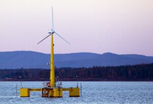 This Friday, Sept. 20, 2013 file photo shows the country's first floating wind turbine works off the coast of Castine, Maine.