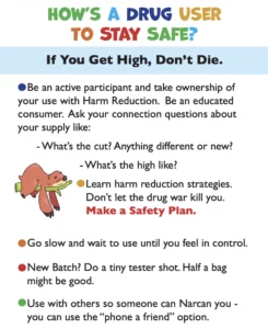 An excerpt of the flier Ryan Fowler produced to warn people about xylazine and offer safety tips.