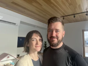 Patrick McCunney and Madeleine Mackell inside their passive house in Hope.