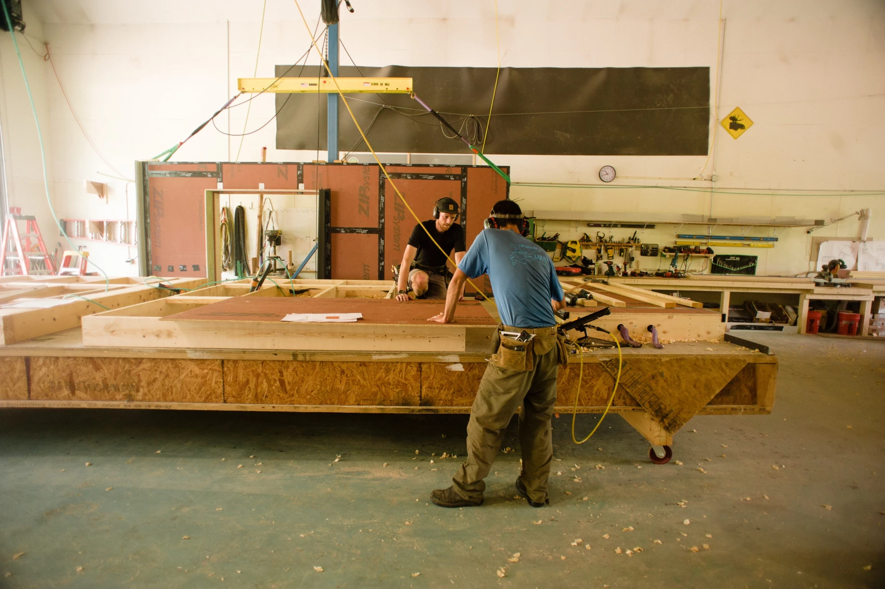 Parts of passive homes are fabricated at a GO Logic workshop in Waldo.