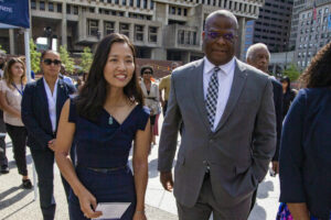 Mayor Michelle Wu and Boston Police Commissioner Michael Cox.