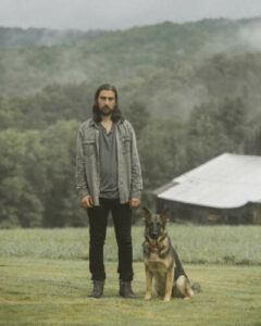 Noah Kahan with his dog, Penny.