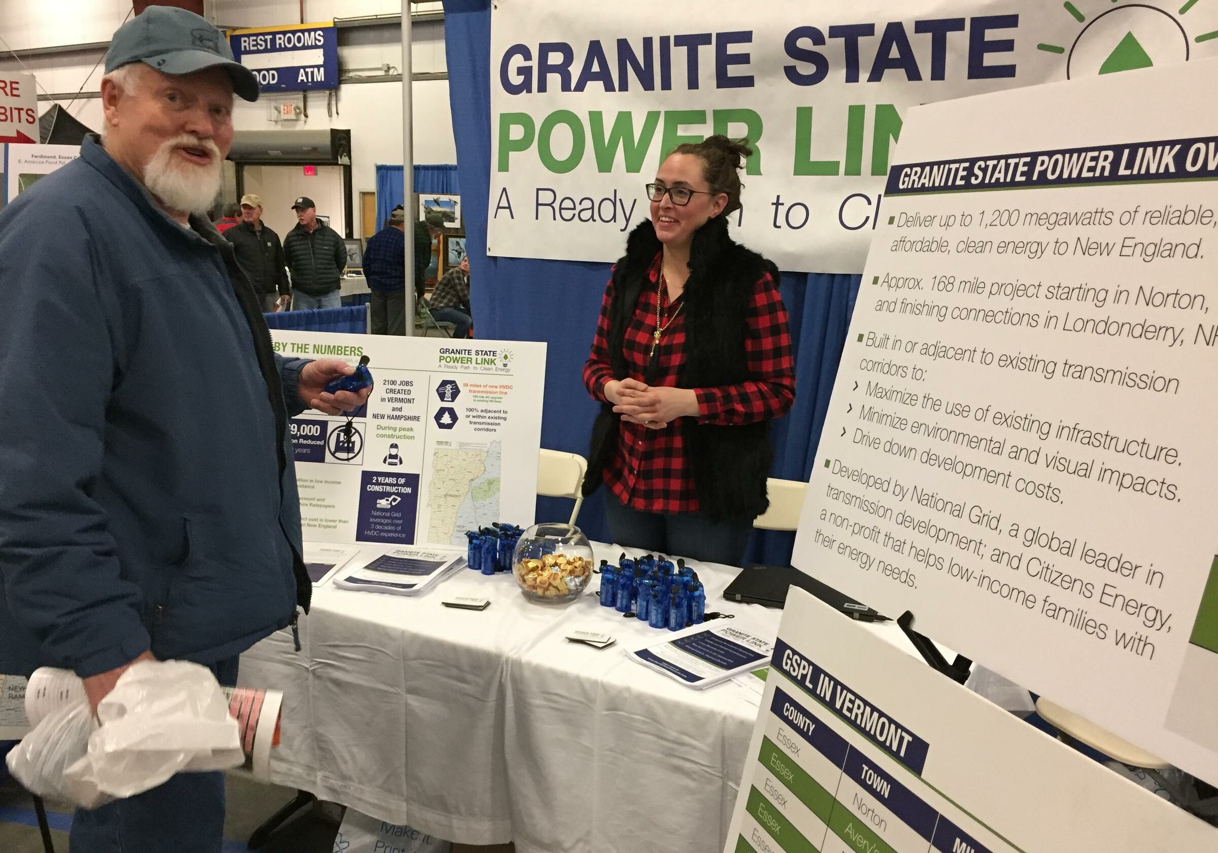 As part of its outreach, National Grid and its Granite State Power Link sponsored the Yankee Sportsman's Classic, an annual show that draws 15,000 for exhibits and workshops on hunting and angling. Photo by John Dillon for VPR
