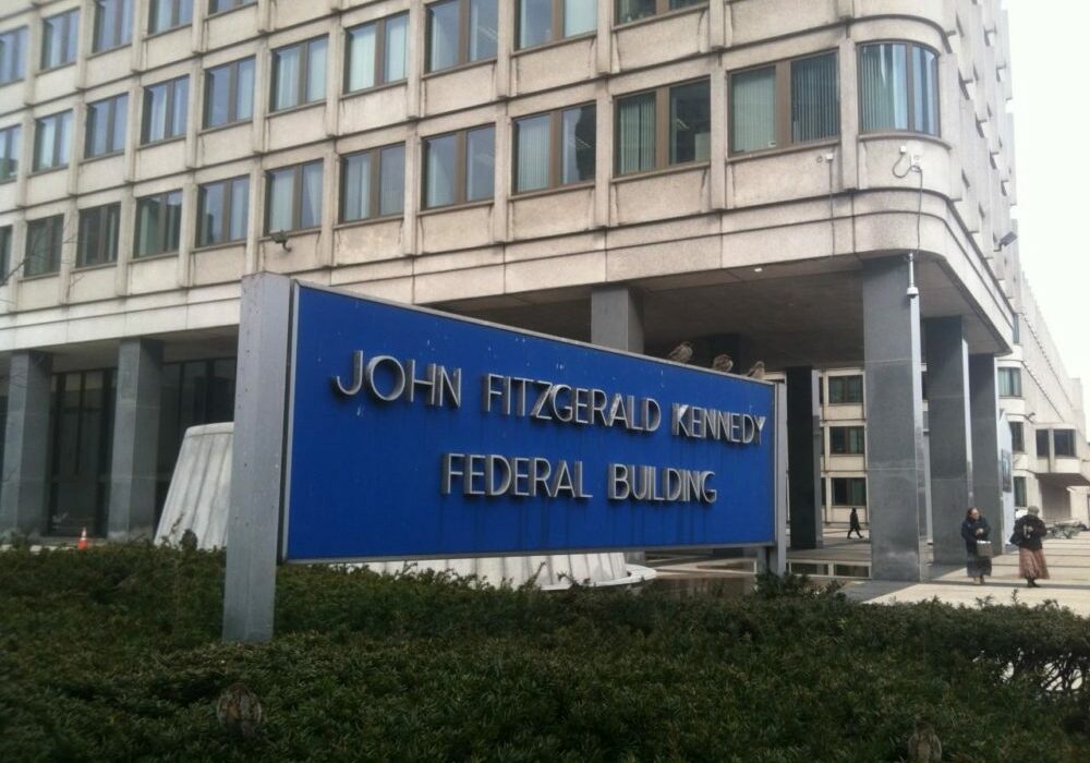 John F. Kennedy Federal Building in Boston houses the Boston Immigration Court. Photo by Curt Nickisch for WBUR