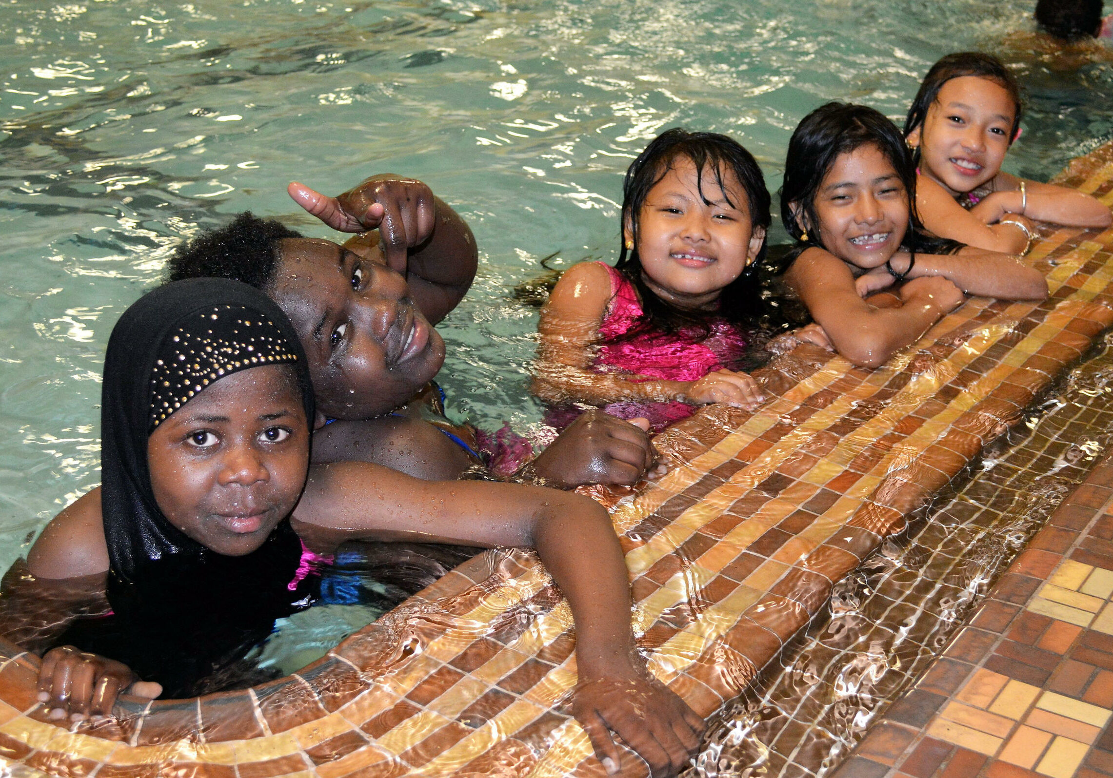 Students from Lynda Siegel's ESL class are learning water safety through a free course at the Greater Burlington YMCA. Photo courtesy Doug Bishop / Greater Burlington YMCA