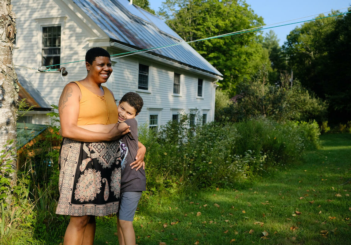 Sharonna Henderson's son, Hayden Dickinson, will participate in Wayne Miller's new mentorship program for black children. Photo by Britta Greene for New Hampshire Public Radio