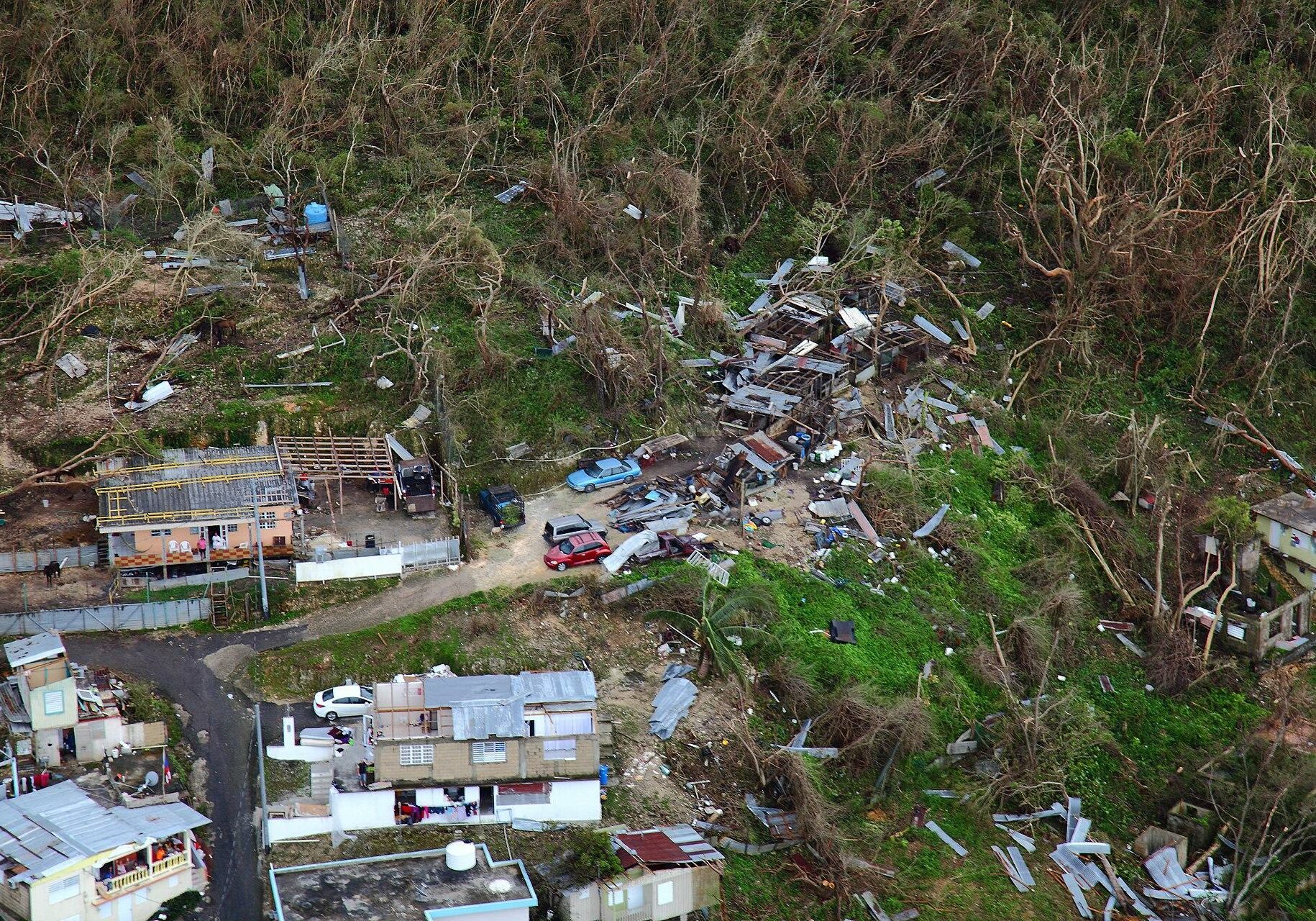 Homes lay in ruin as seen from a U.S. Customs and Border Protection, Air and Marine Operations, Black Hawk during a flyover of Puerto Rico after Hurricane Maria September 23, 2017.
Photo by Kris Grogan for U.S. Customs and Border Protection 