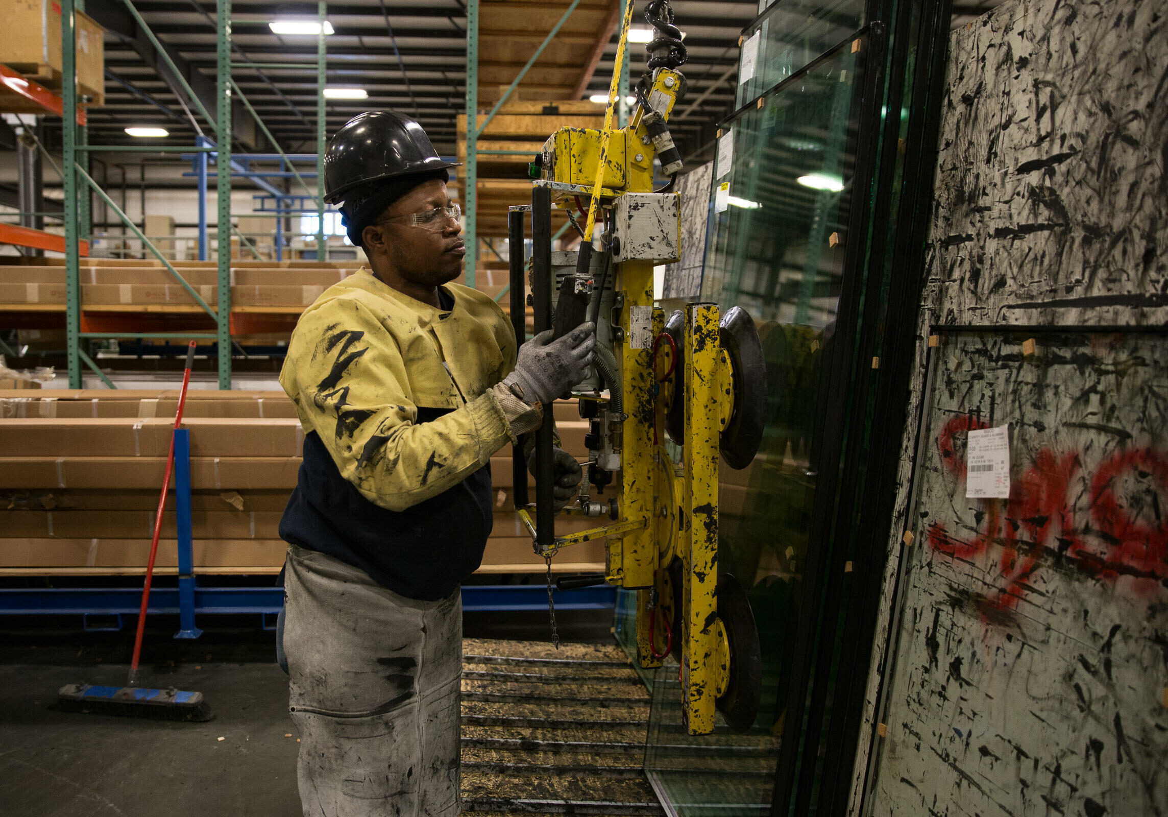 SIGCO worker Antonio Pedro came to the United States from Angola three years ago. The company says immigrant employees reduce Maine's workforce shortage. Photo credit: Ryan Caron King / NENC
